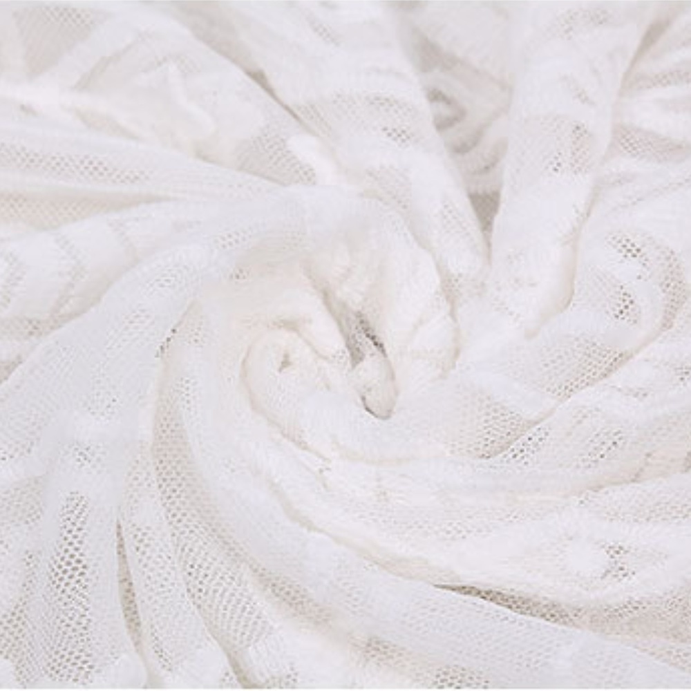 Boho White Embroidered Floral Oversized Beach Cover up - Picture 4 of 7